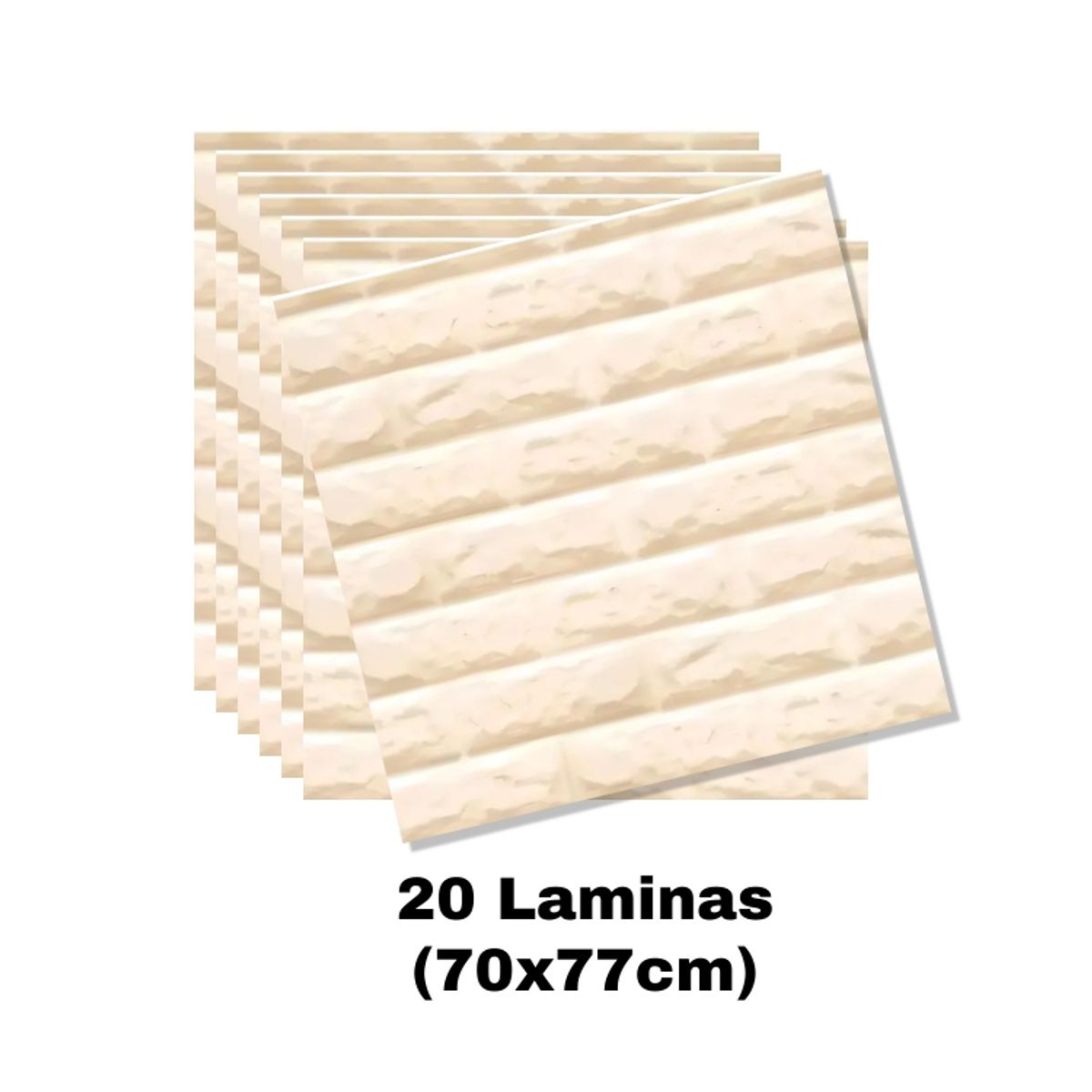 GENERICO - PACK DE 20 Laminas 3D Autoadhesiva 70x77 Pared Ladrillo Beige