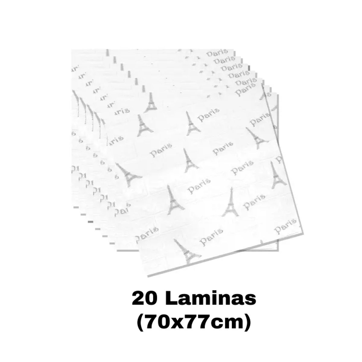 GENERICO - PACK DE 20 Laminas 3D Autoadhesiva 70x77 Pared Ladrillo Paris