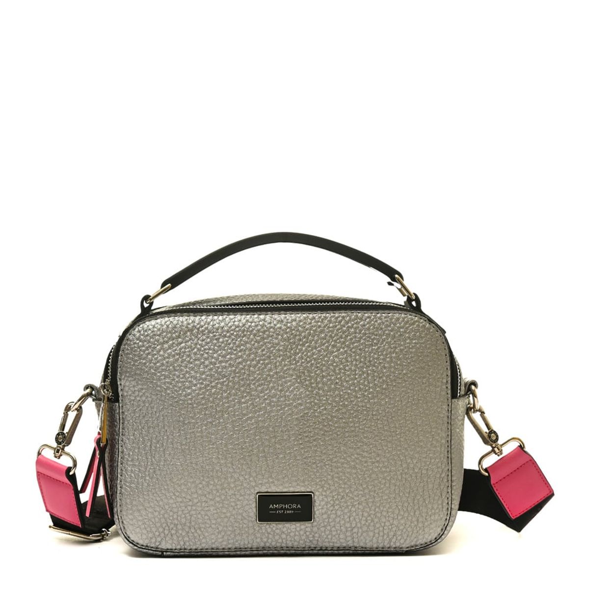 AMPHORA - Cartera bandolera mediana lucian plateado