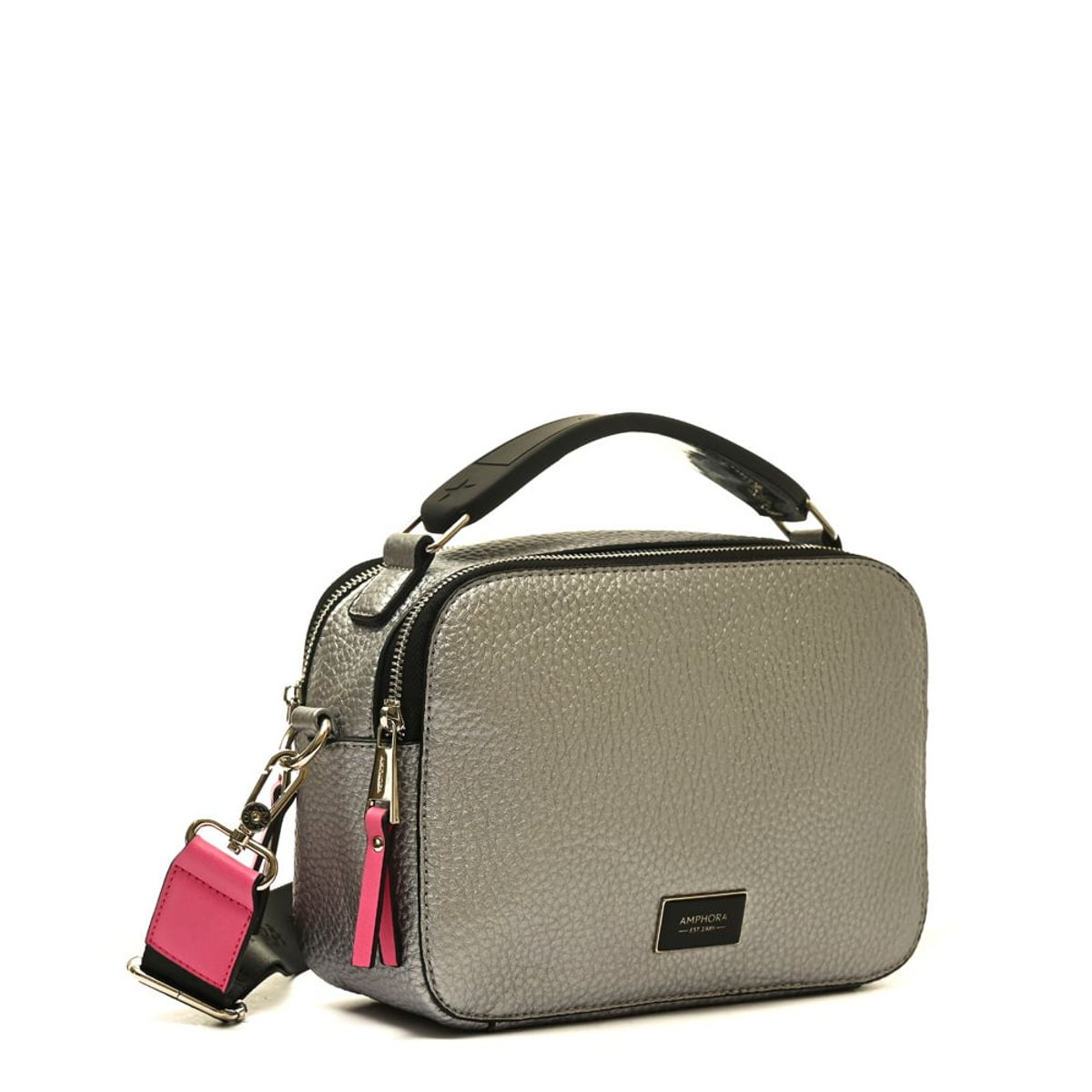 AMPHORA - Cartera bandolera mediana lucian plateado