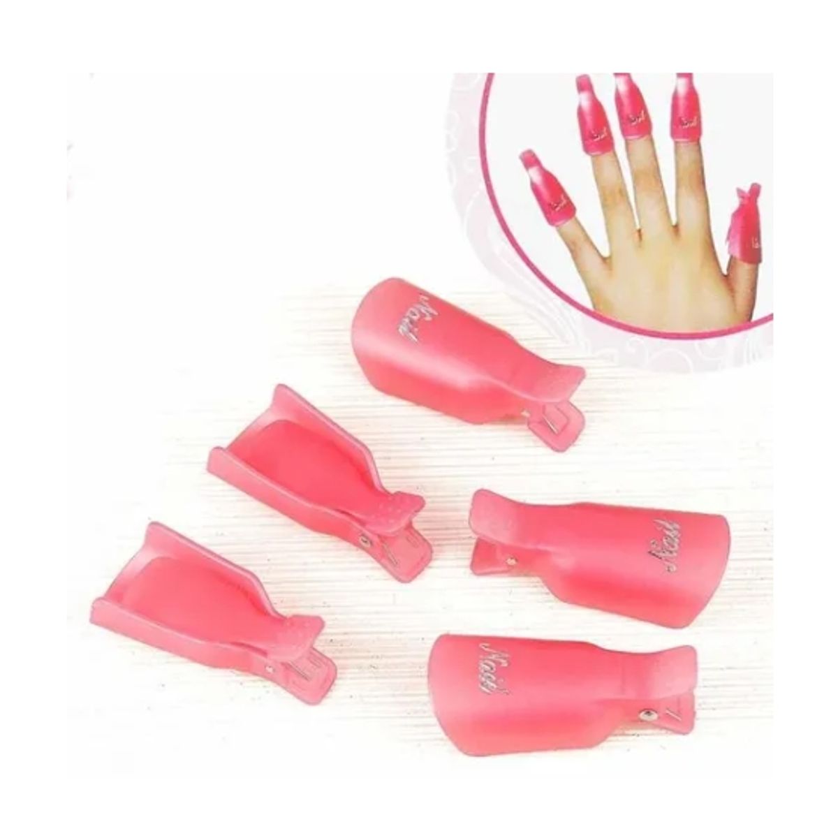 GENERICO - Pack 10 Pinza Manicure Quita Esmalte Permanente Uña Acrílica