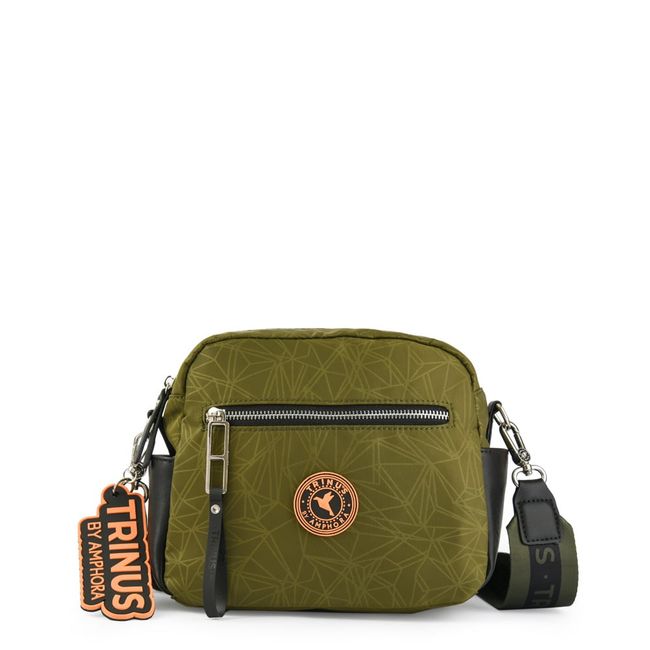 TRINUS - Cartera bandolera mediana saumon verde oliva