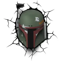 3D LIGHT FX - Lámpara Mural 3D Mascara de Boba Fett Star Wars