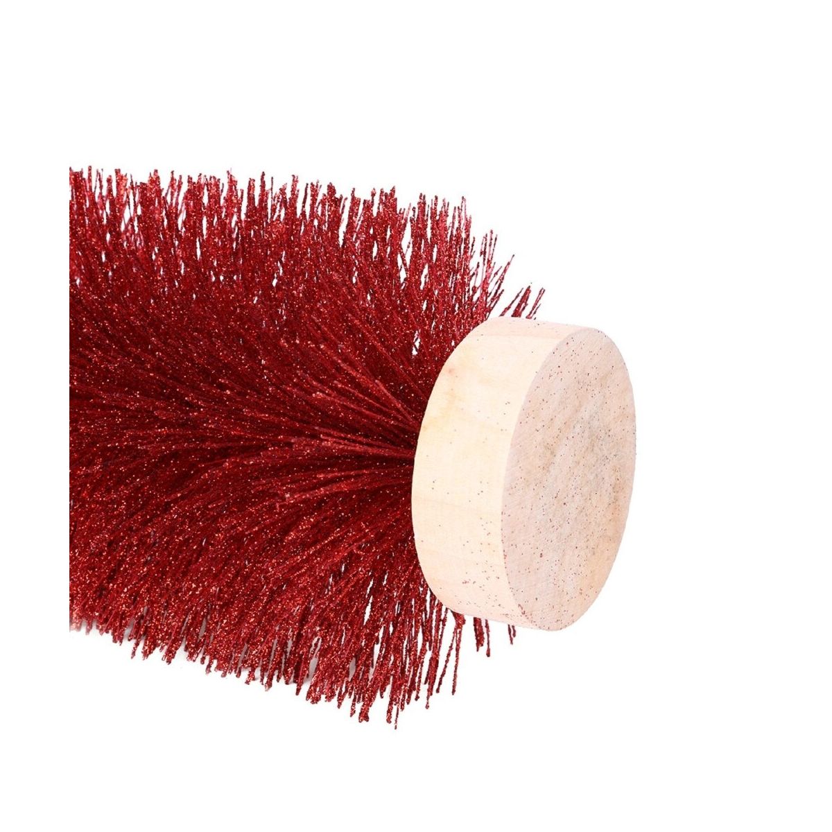 GENERICO - Mini Árbol De Navidad Pino Metalizado Rojo Con Base Madera Decor