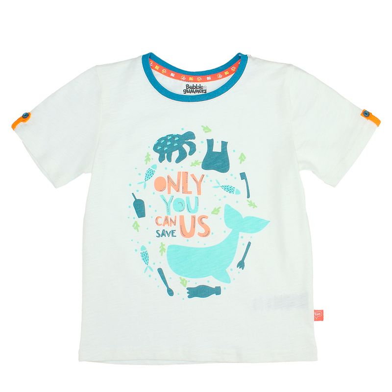BUBBLE GUMMERS - POLERA NIÑO BUBBLEGUMMERS ELEVATED NATURE OCEANO BLANCO