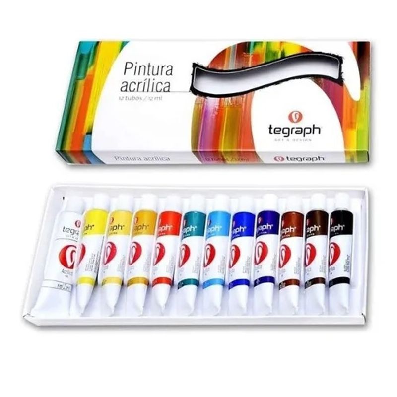 GENERICO - Set Acrílicos Tegraph 12 Colores