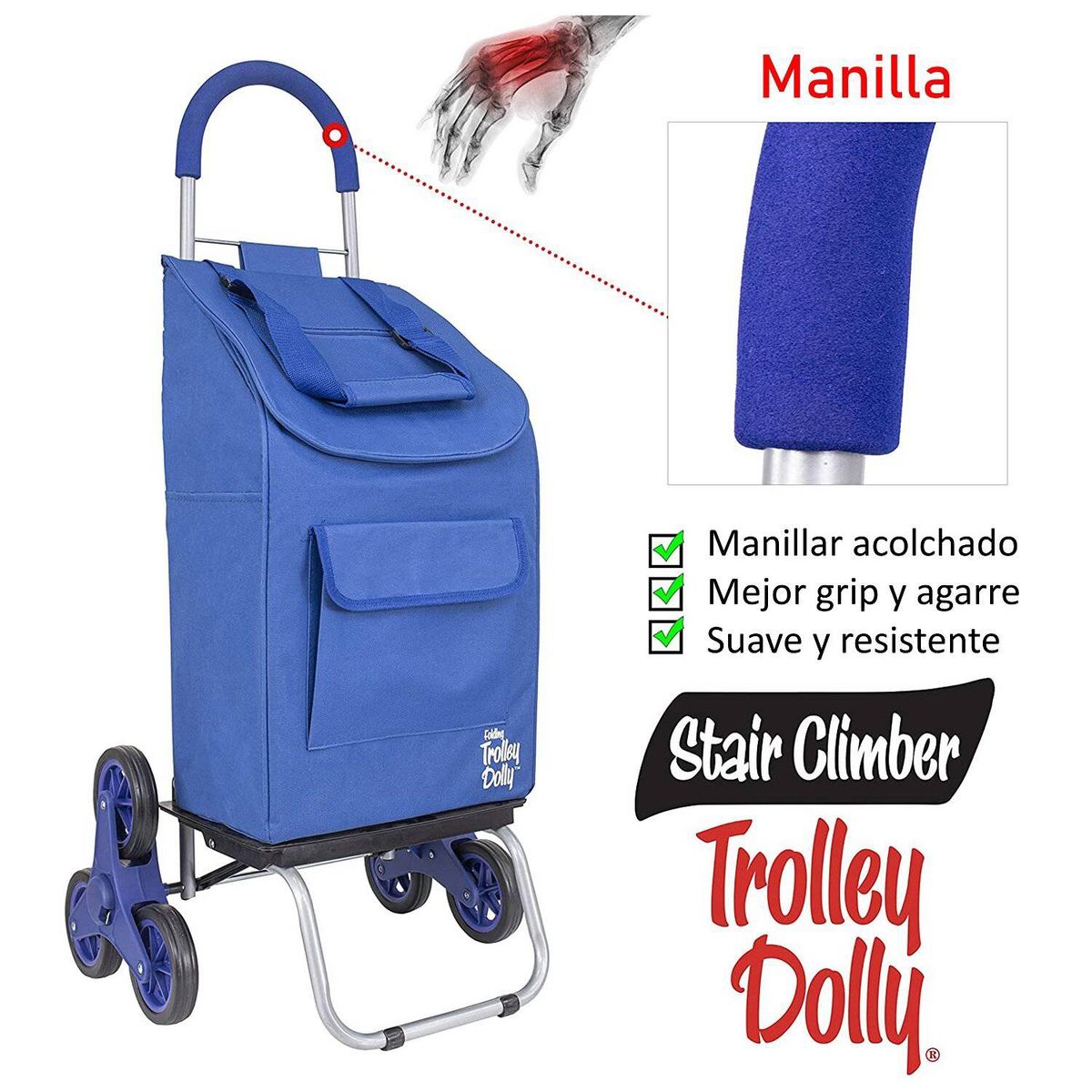 DBEST PRODUCTS - Carrito de Compras Plegable Escalador Carro Feria Blue