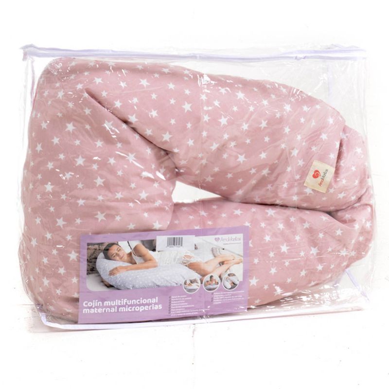 AMAMANTAS - Cojín maternal microperlas multifuncional rosa
