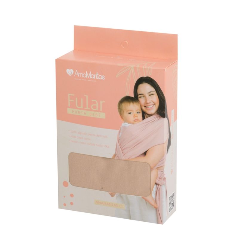 AMAMANTAS - Fular Portabebé Algodón Semielasticado Beige Amamantas