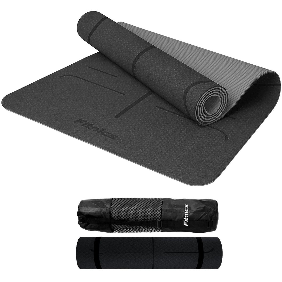 FITNICS - MatYoga Colchoneta Eco8mm - Negro - 183 x 61 cm