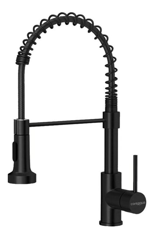 COREAQUA - Llave Monomando Lavaplatos Flex Griferia Cocina Coreaqua - Negro