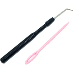 GENERICO - Gancho para telar + aguja plástica para lana.