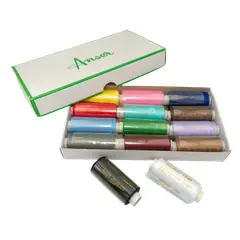 GENERICO - Caja 14 Hilos para coser, bobinas de 500 yds 100% Poliester