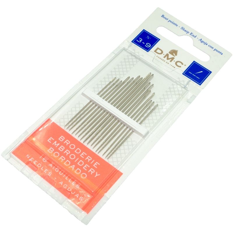 DMC - Agujas 3/9 para bordar y coser DMC 3-9 1765-2 set 16 uds