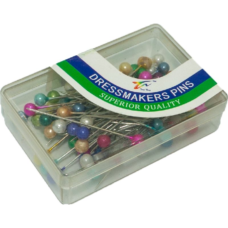 GENERICO - Alfileres cabeza color plástica , caja 100 unidades