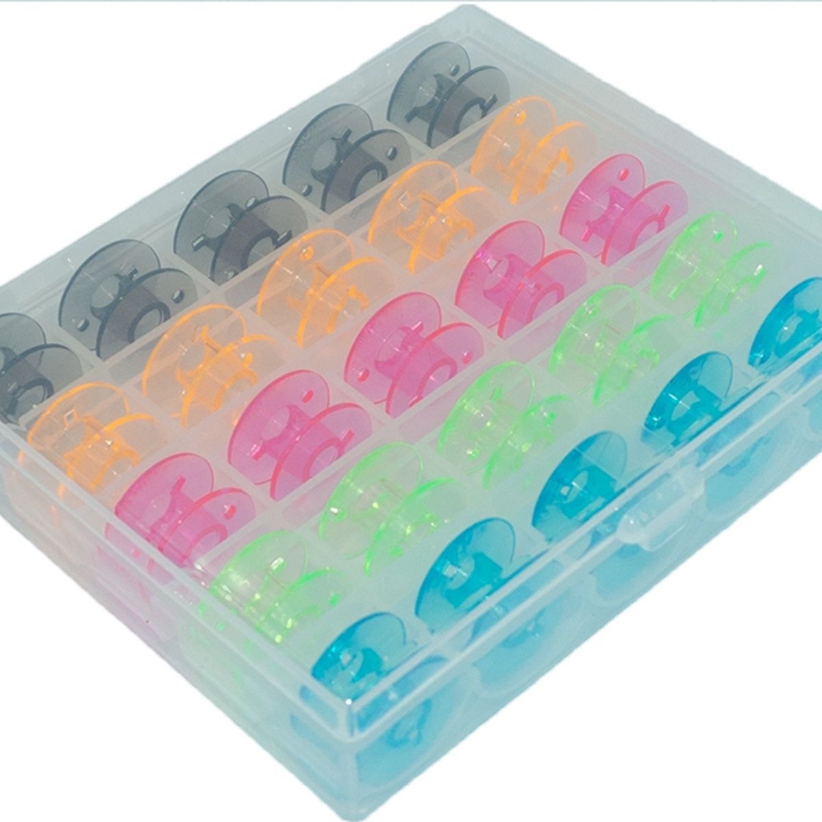 GENERICO - Caja con 25 carretes/carreteles para maquinas coser caseras