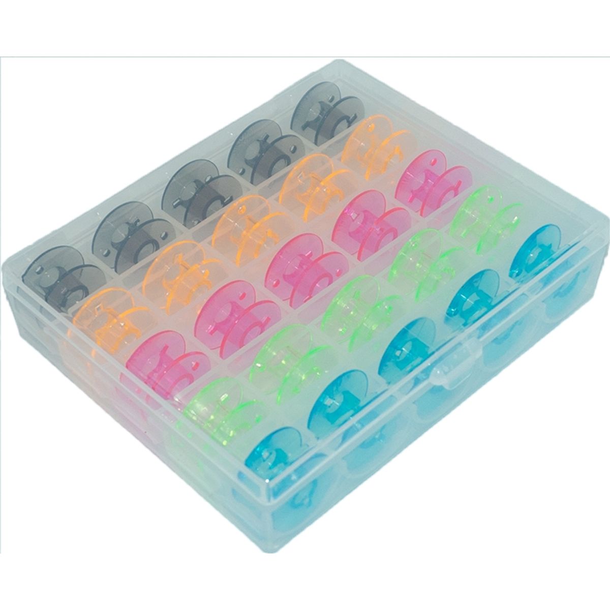 GENERICO - Caja con 25 carretes/carreteles para maquinas coser caseras