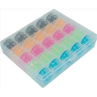 Caja con 25 carretes/carreteles para maquinas coser caseras