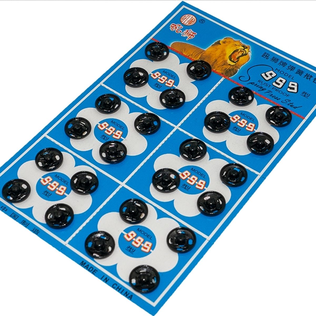 GENERICO - Broche metálico presión N°1 - 1cm Negro Sobre 24 unidades