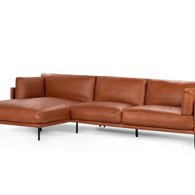 ROSEN - Sofá Seccional Rosen Thamova Izquierdo Cuero Zapallo
