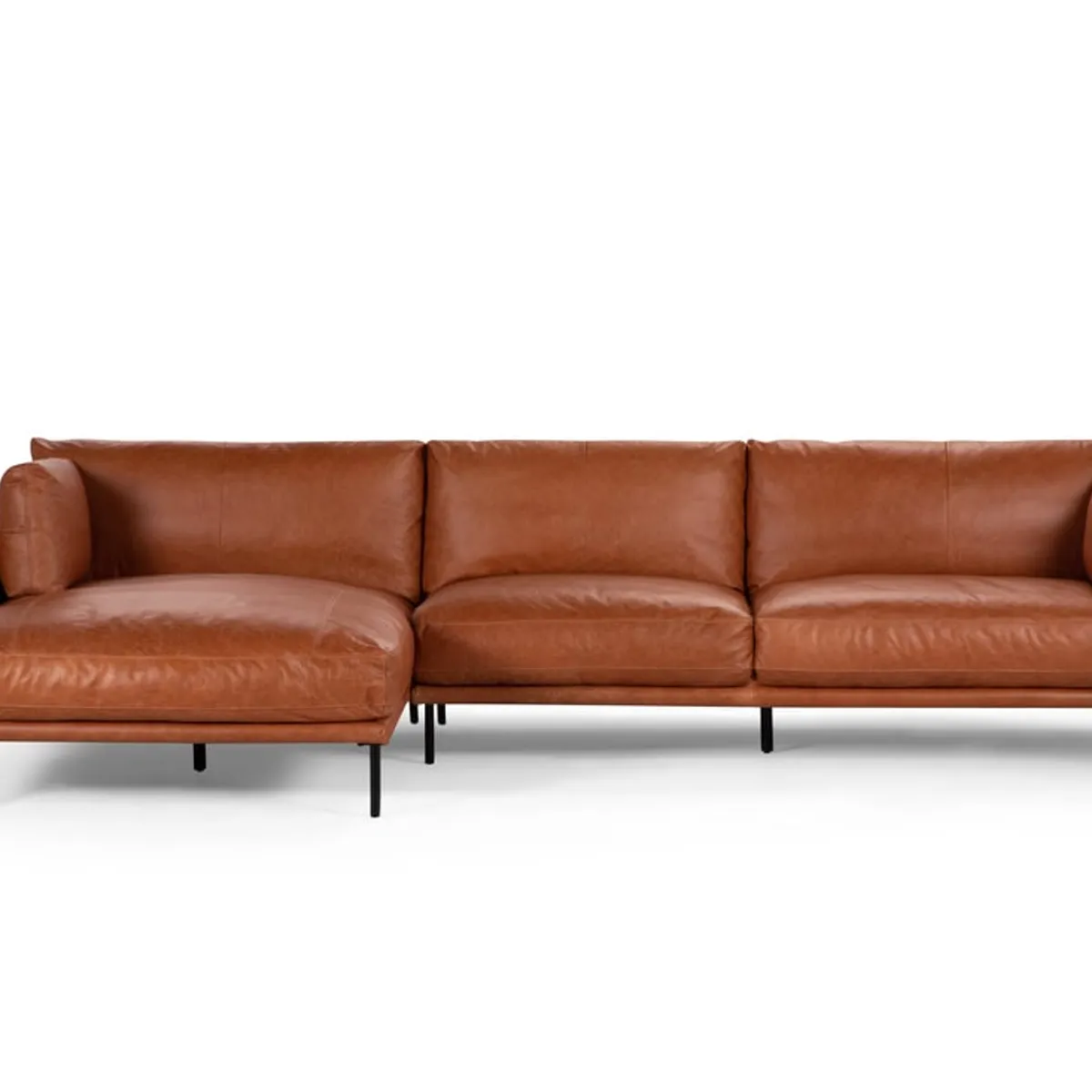 ROSEN - Sofá Seccional Rosen Thamova Izquierdo Cuero Zapallo