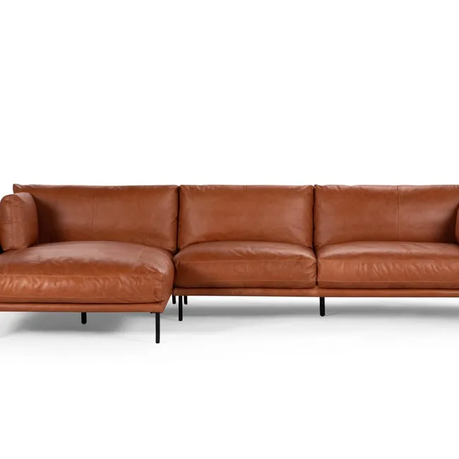 ROSEN - Sofá Seccional Rosen Thamova Izquierdo Cuero Zapallo