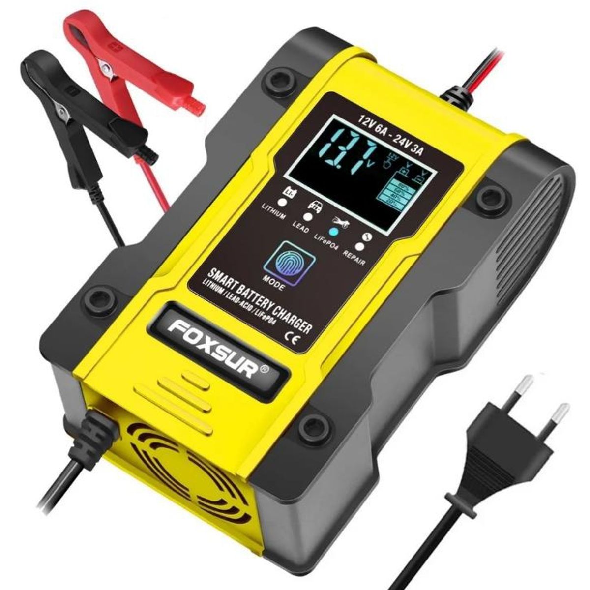 TNAKIEX - Cargador Rápido Para Batería De Coche 12v-24v 8a