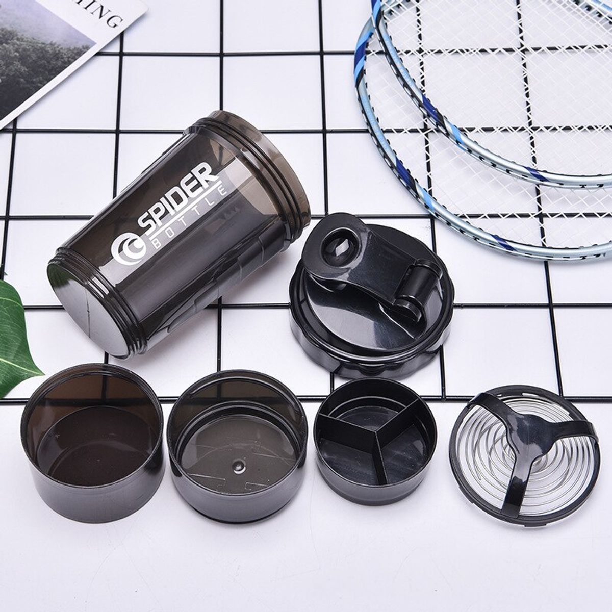 GENERICO - Shaker Mezclador Batidos Proteinas 500ml Gym - Negro