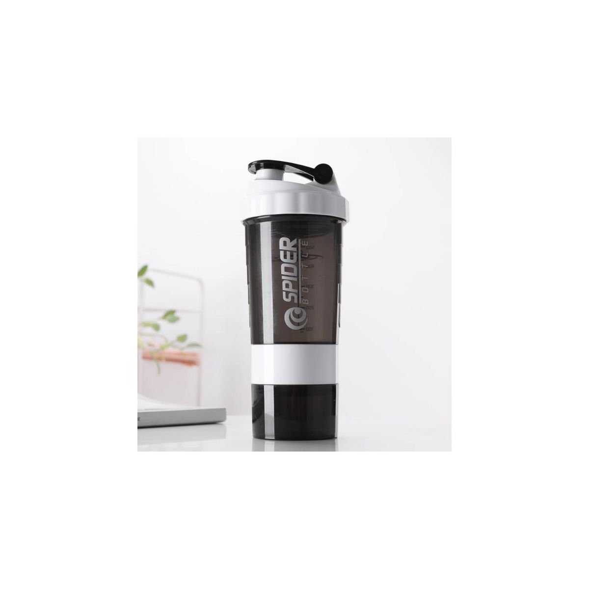GENERICO - Shaker Mezclador Batidos Proteinas 500ml Gym - Blanco