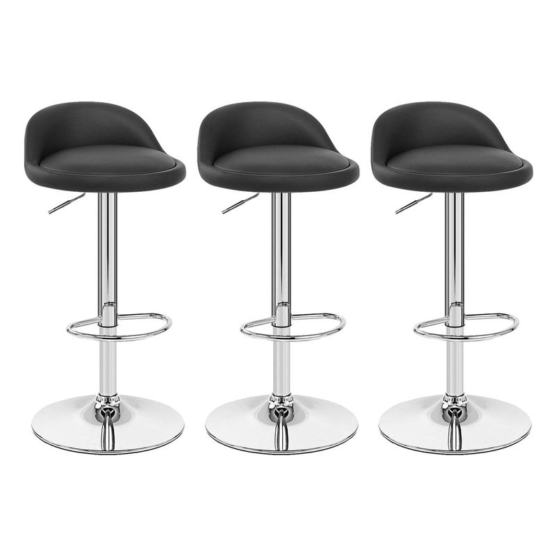 GLOBAL LATIN GROUP - Pack 3 Sillas Piso Bar - Negro