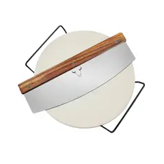 GENERICO - Set Para Pizzas Tabla de Piedra Más Cortador Wayu