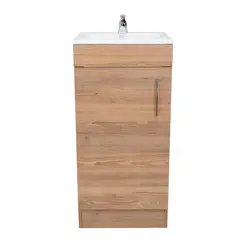 FMFURNITURE - Mueble Vanitorio 1 Puerta - Café claro 88x40x33 cm