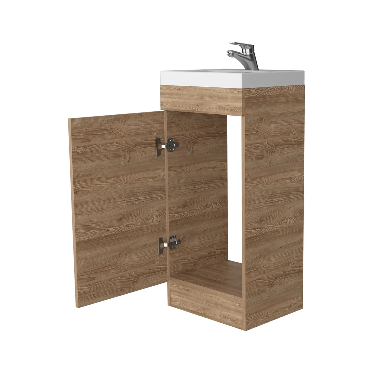 FMFURNITURE - Mueble Vanitorio 1 Puerta - Café claro 88x40x33 cm