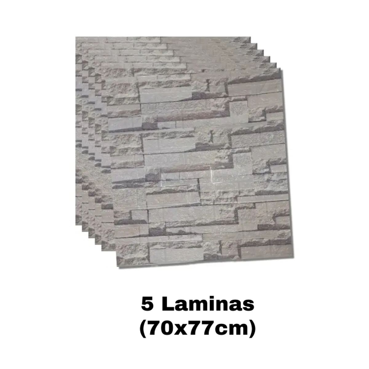 GENERICO - PACK DE 5 Laminas 3D Autoadhesiva 70x77 Pared Piedra Gastada