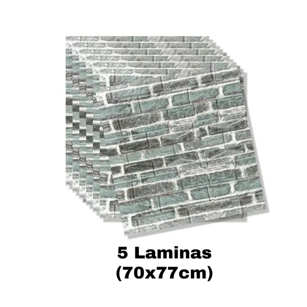 GENERICO - PACK DE 5 Laminas 3D Autoadhesiva 70x77 Pared Verde Envejecido