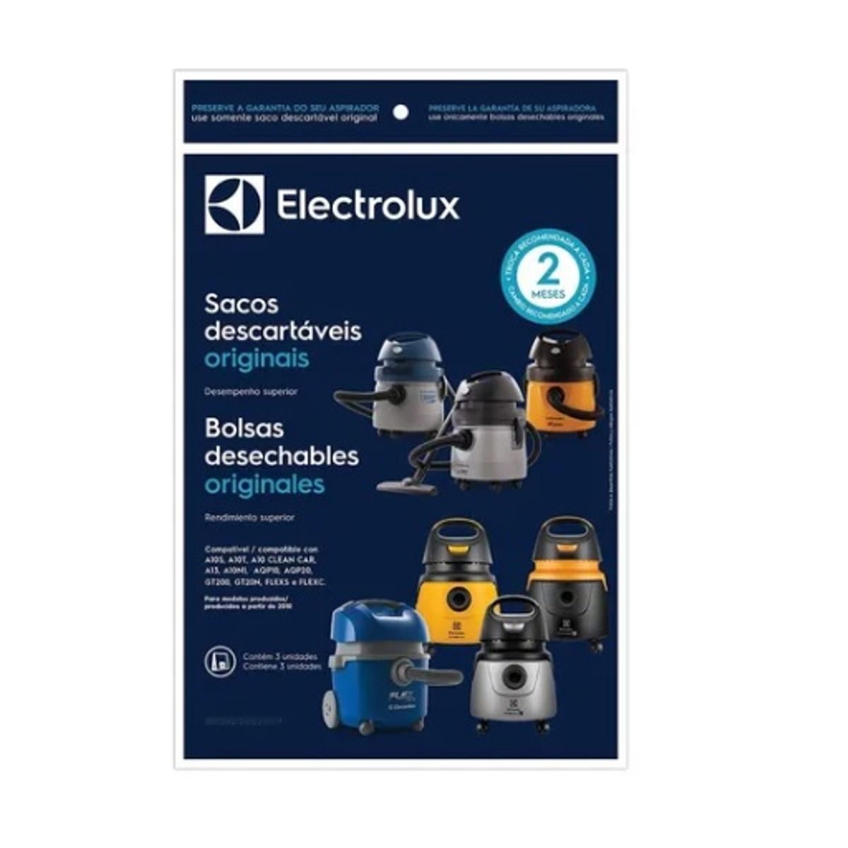 ELECTROLUX - Kit de 3 bolsas desechables para aspiradora GT2000