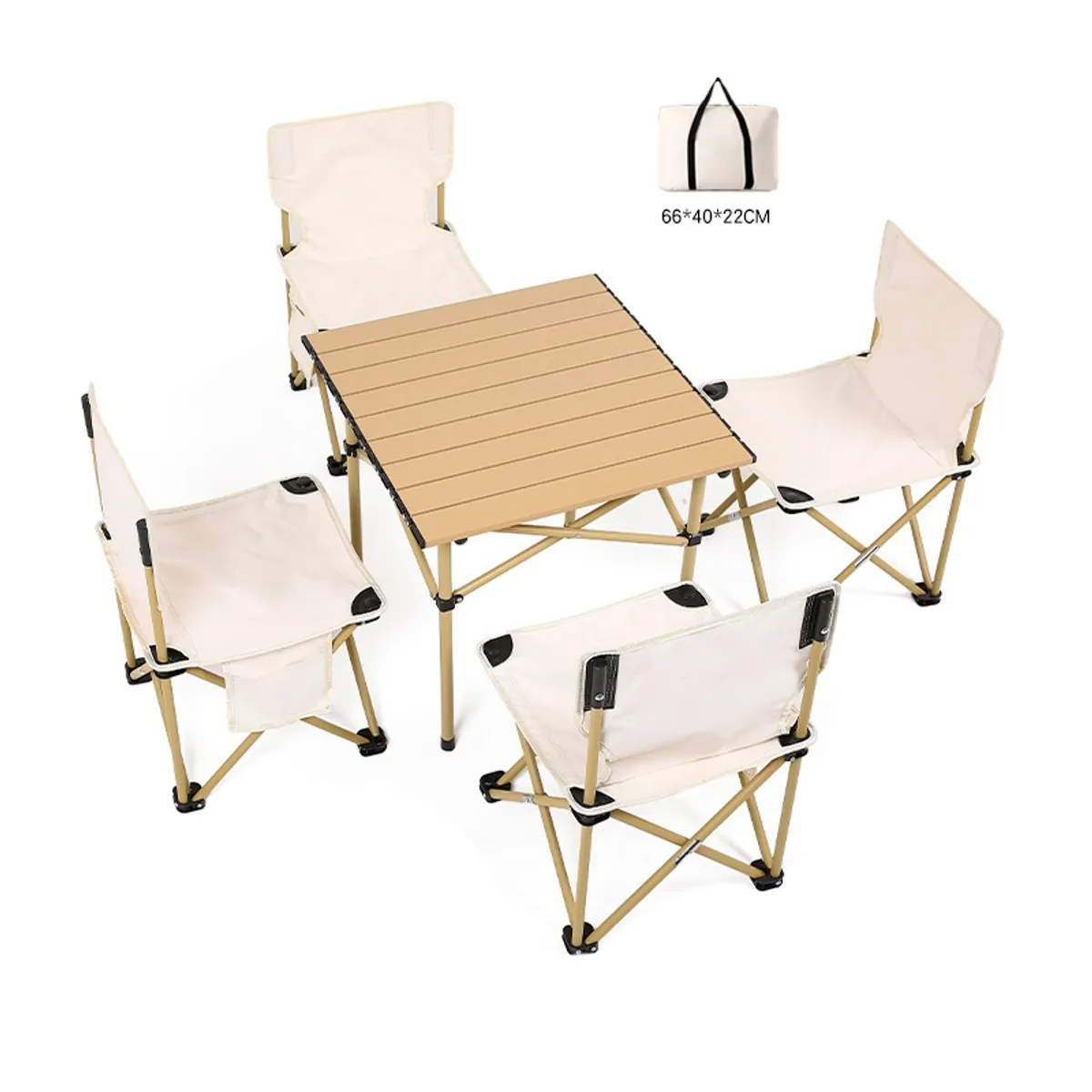 DEFENSOR FOREVER - Juego De Mesa Con 4 Sillas Para Camping Blanco