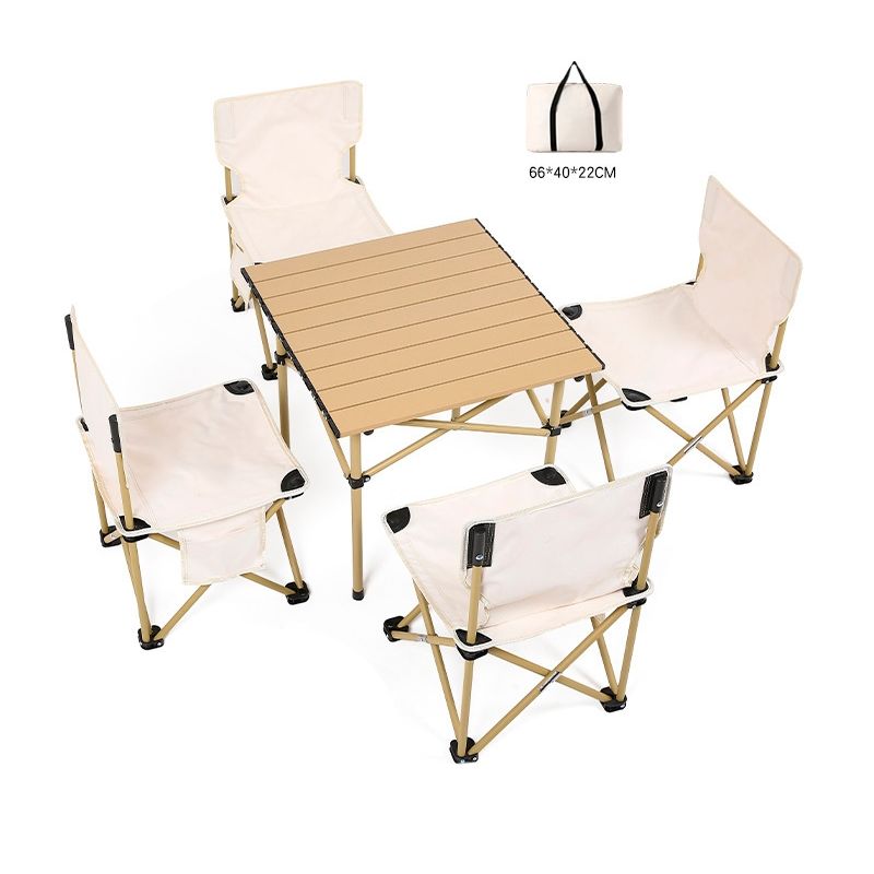 DEFENSOR FOREVER - Juego De Mesa Con 4 Sillas Para Camping Blanco