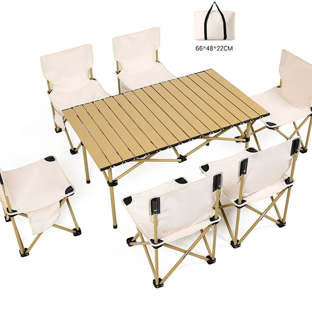 DEFENSOR FOREVER - Juego De Mesa Con 6 Sillas Para Camping Blanco