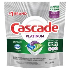 CASCADE - Detergente lavavajilla platinum actions 14 capsulas