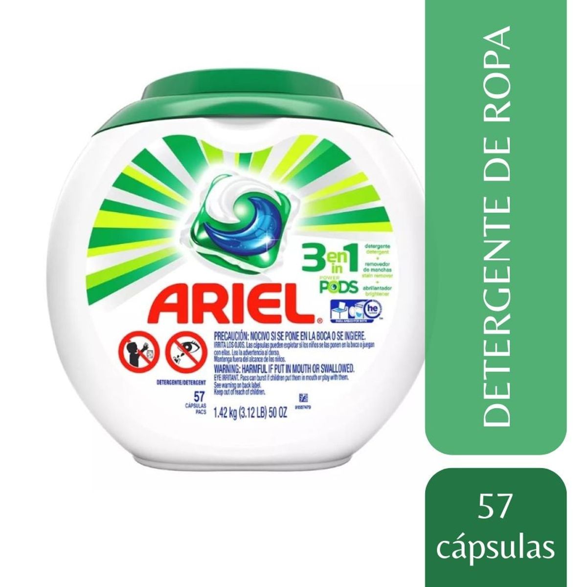 ARIEL - Detergente Ariel Pods capsula 57ud