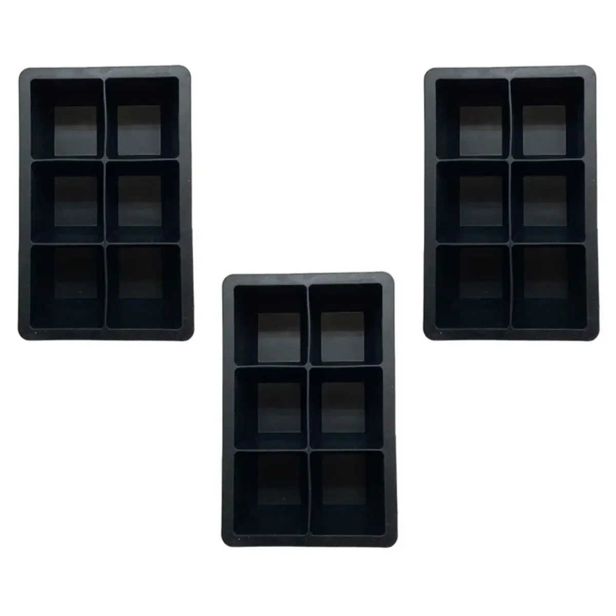 GENERICO - Pack 3 Cubetas de 6 Hielos XL silicona- Wayu