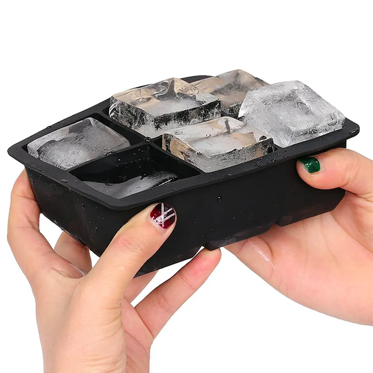 GENERICO - Pack 3 Cubetas de 6 Hielos XL silicona- Wayu