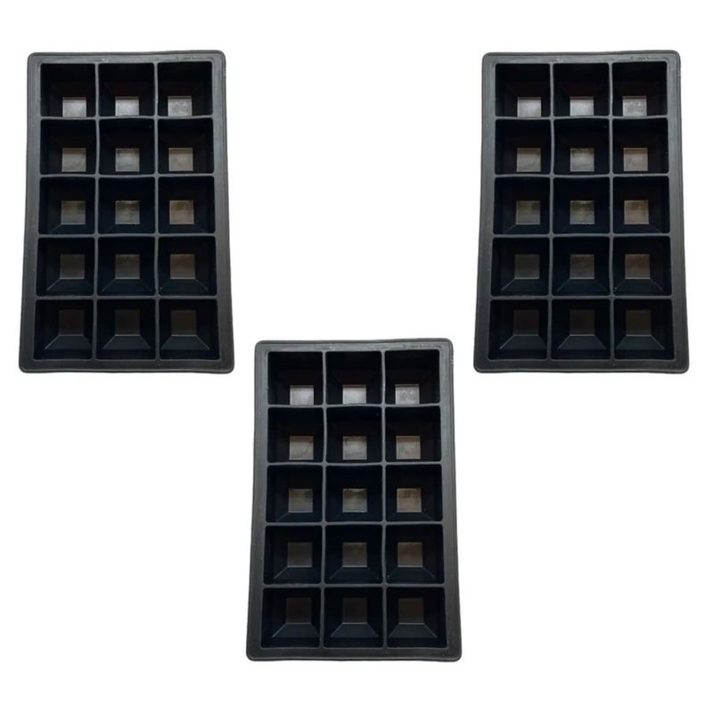 GENERICO - Pack 3 Cubetas de Silicona 15 Hielos- Wayu