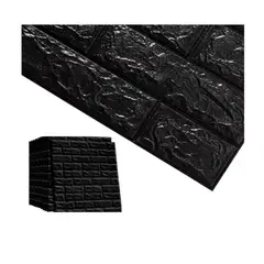 GENERICO - PACK DE 5 Laminas 3D Autoadhesiva 70x77 Pared Ladrillo Negro