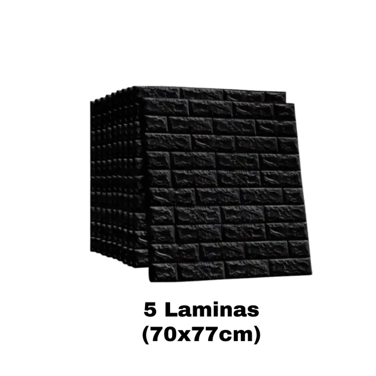 GENERICO - PACK DE 5 Laminas 3D Autoadhesiva 70x77 Pared Ladrillo Negro