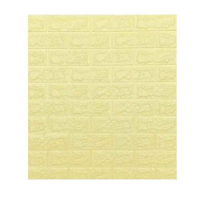 GENERICO - PACK DE 5 Laminas 3D Autoadhesiva 70x77 Pared Ladrillo Amarillo