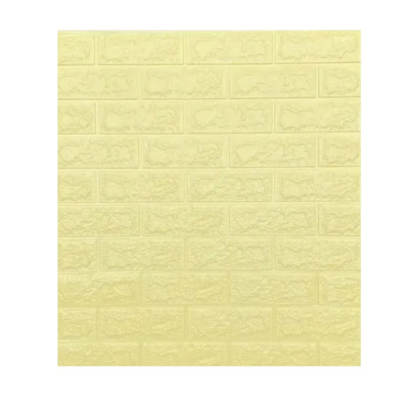 GENERICO - PACK DE 5 Laminas 3D Autoadhesiva 70x77 Pared Ladrillo Amarillo