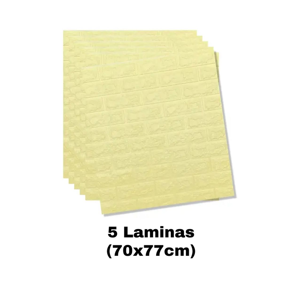GENERICO - PACK DE 5 Laminas 3D Autoadhesiva 70x77 Pared Ladrillo Amarillo