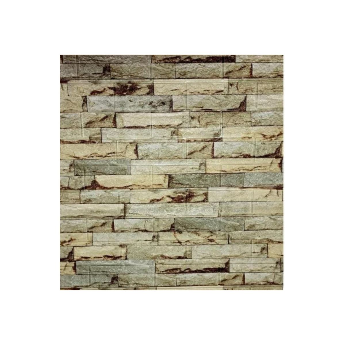 GENERICO - PACK DE 5 Laminas 3D Autoadhesiva 70x77 Pared Piedra Beige
